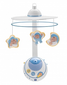 Подвеска мобиль для кроватки - Волшебные звезды, голубая, на дистанционном управлении (Chicco, 24292st)